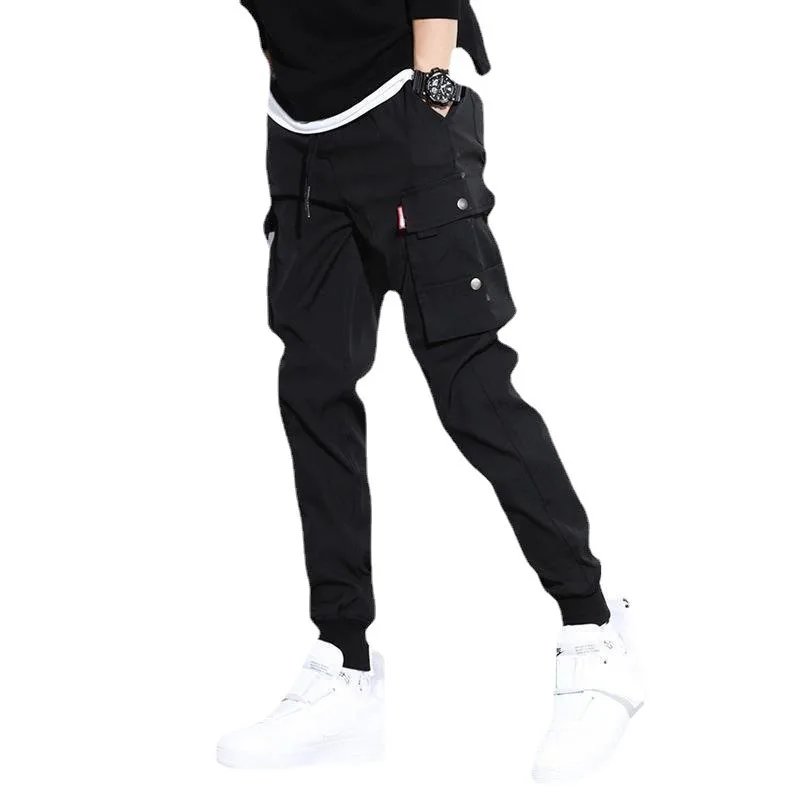 2024 New Trendy Solid Color Pants, Multi Flap Pocket Men's Cargo Pants, Loose Casual Outdoor Pants, Men's Work Pants oversized
