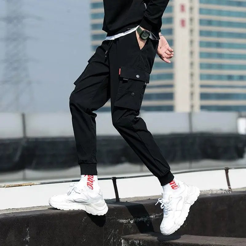 2024 New Trendy Solid Color Pants, Multi Flap Pocket Men's Cargo Pants, Loose Casual Outdoor Pants, Men's Work Pants oversized