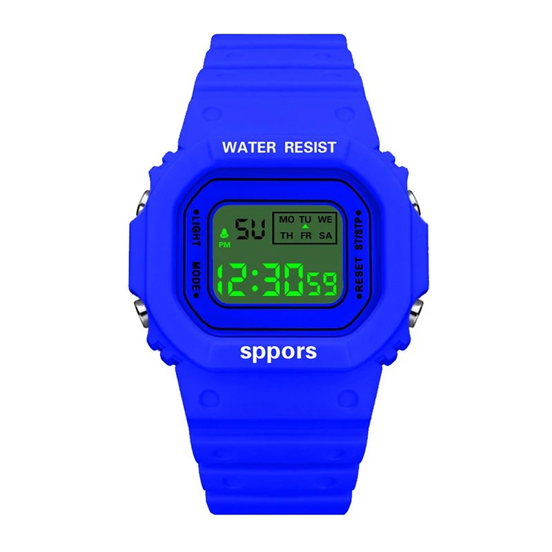 YIKAZE Sports Watch Boys Girls Student LED Electronic Watch Colorful Men Women Square Digital Watches Waterproof Rubber Clock