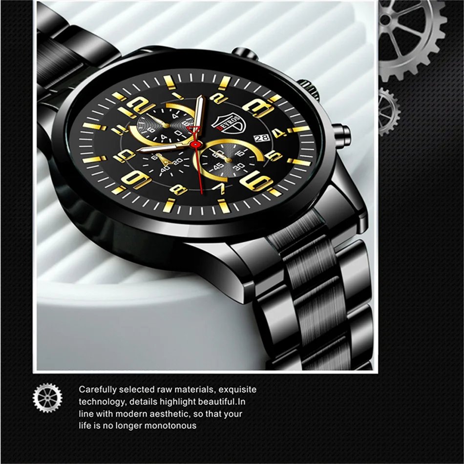 2023 Brand Men's Watches Luxury Stainless Steel Quartz Watch Man Leather Calendar Sports Wristwatch Luminous Clock reloj hombre