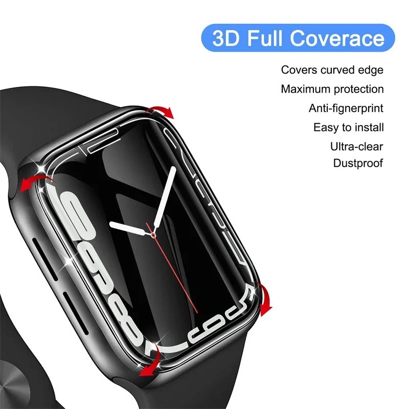 Screen Protector For Apple Watch Series 9-8-7-6 5 4 Se ultra-2 49mm 41mm 45mm 40mm 44mm 3D (Not Tempered Glass) Film Accessories