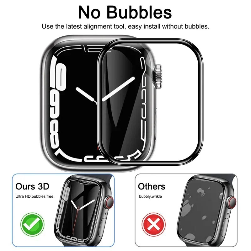 Screen Protector For Apple Watch Series 9-8-7-6 5 4 Se ultra-2 49mm 41mm 45mm 40mm 44mm 3D (Not Tempered Glass) Film Accessories