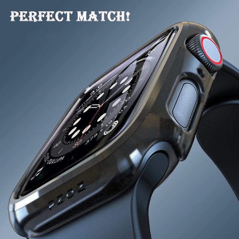 Tempered Glass+cover For Apple Watch Accessories 45mm 41mm 44mm 40mm 42mm Screen Protector Apple watch Case serie 9 4 5 6 SE 7 8