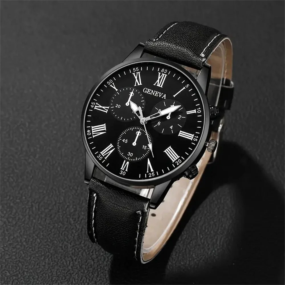 MSCXDK Brand 2PCS Set Couple Fashion Casual Leather Watches Ladies Simple Dial Quartz Wristwatches Dress Clock Montre Femme