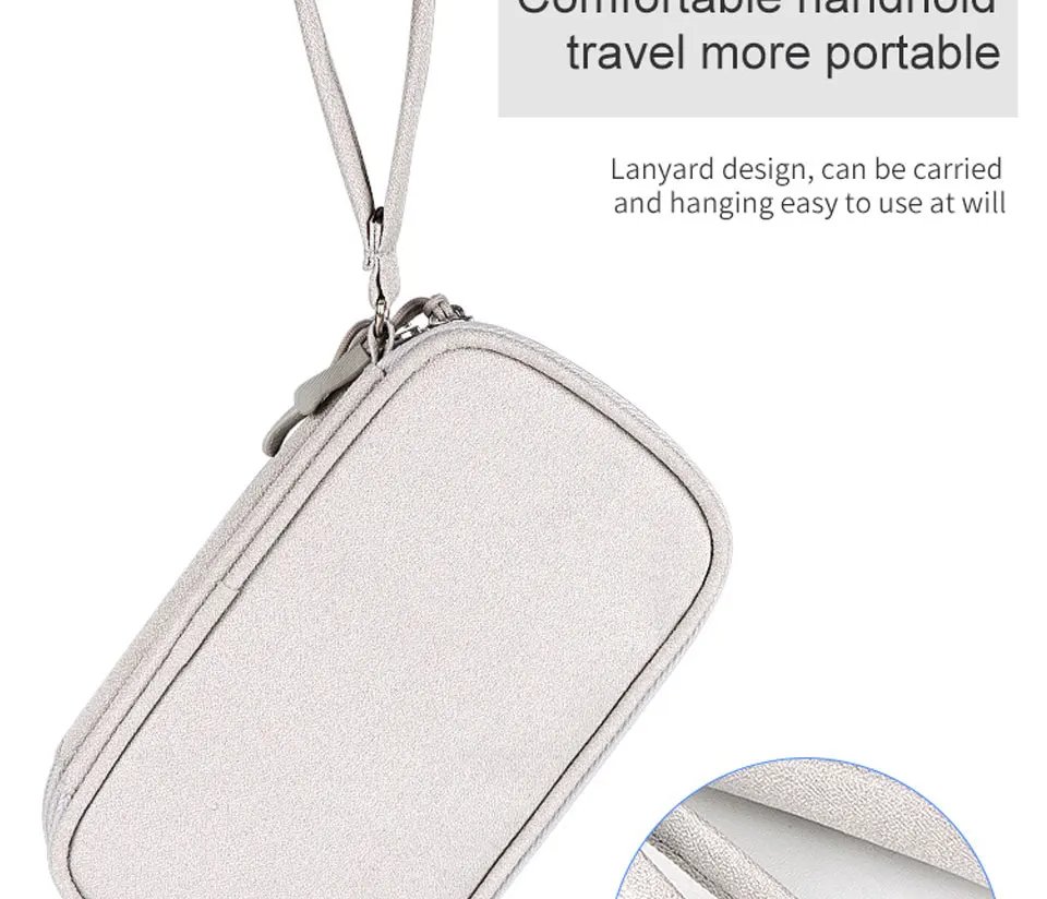Data Cable Storage Bag Waterproof Portable Carry Case Storage Bag Travel Organizer Bag for Cable Cord USB Charger
