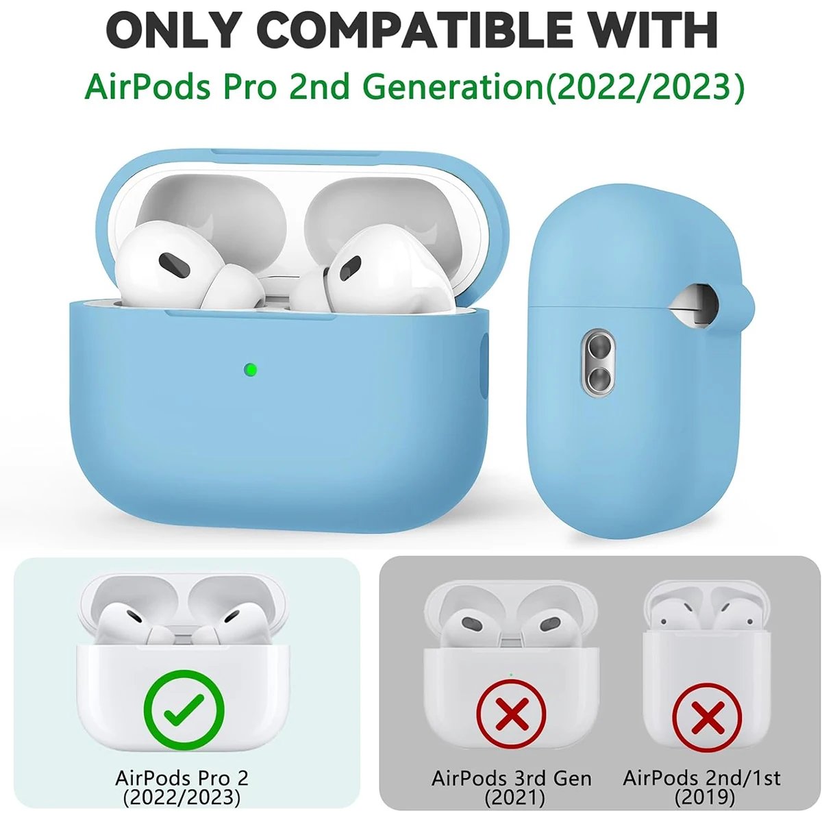 AirPods Pro Case Cover with Cleaner Kit,Soft Silicone Protective Case for Apple AirPod Pro 2nd/1st Generation Case for Women Men