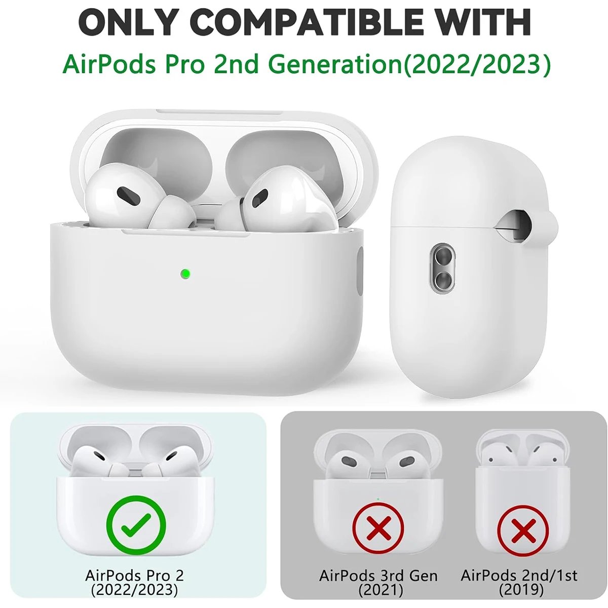 AirPods Pro Case Cover with Cleaner Kit,Soft Silicone Protective Case for Apple AirPod Pro 2nd/1st Generation Case for Women Men