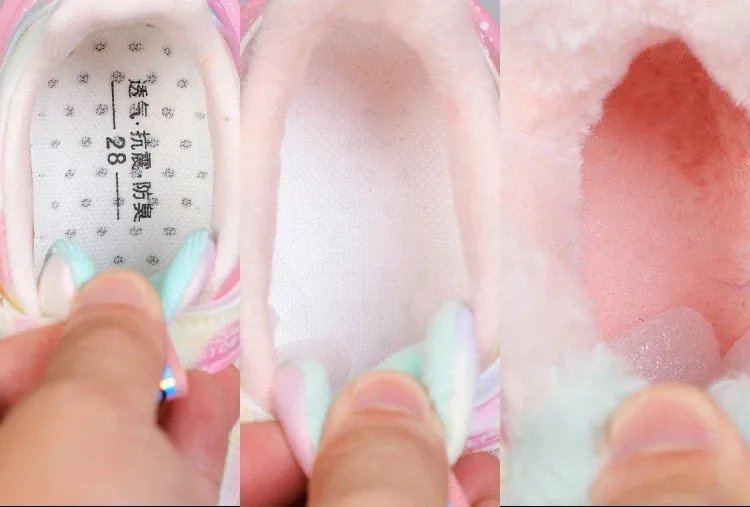 Disney Girls' Casual Shoes Led Lights Mesh Breathable Children's Sports  Princess Elsa Pink Purple Shoes Sneakers Size 22-35