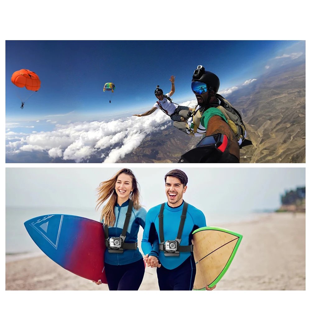 All-in-One 6pcs Action Camera Kit Head Strap Chest Strap Mount Adjustable for GoPro Phone Osmo Enhanced Stability Versatility All-in-One 6pcs Action Camera Kit Head Strap Chest Strap Mount Adjustable for GoPro Phone Osmo Enhanced Stability Versatility