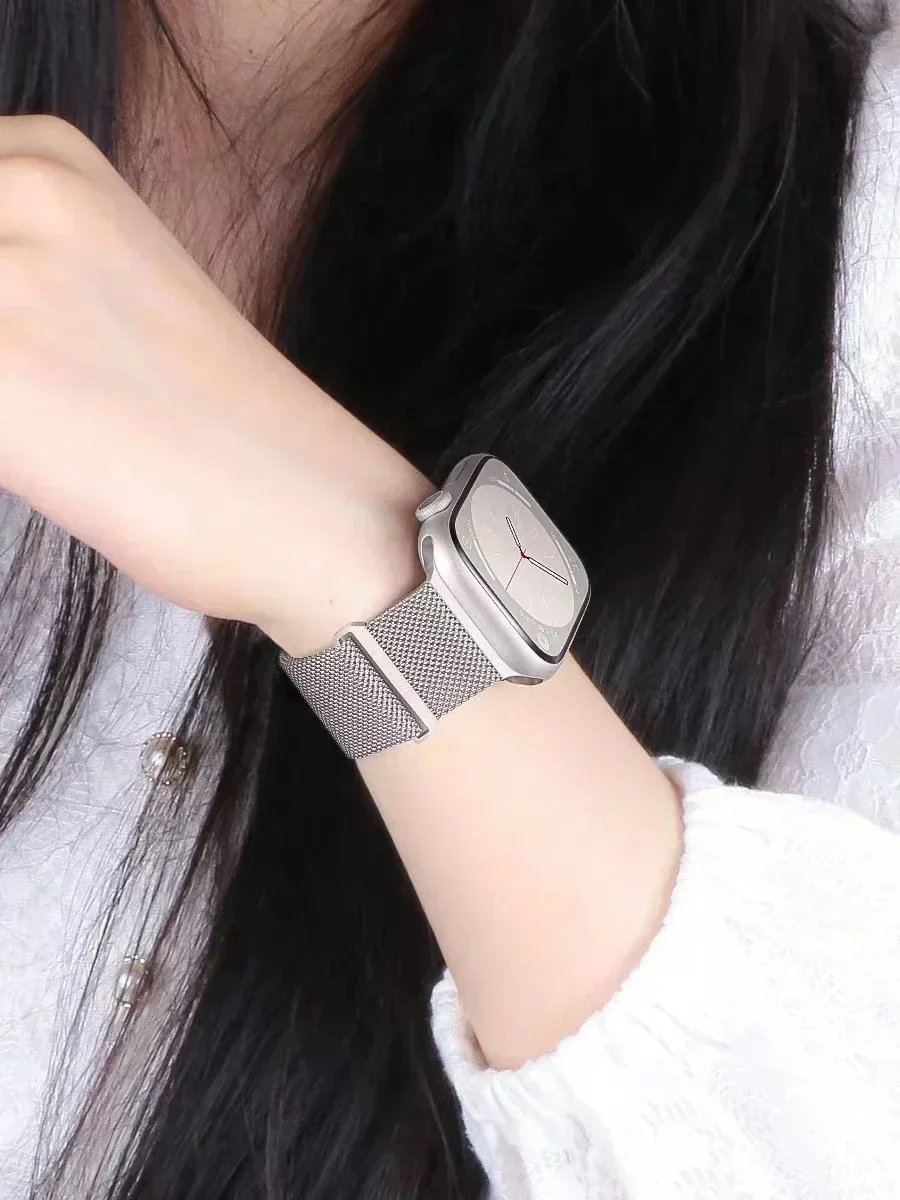 Milanese Strap For Apple Watch Band Ultra 2 49mm 44mm 40mm 45mm 41mm 38mm 44mm Bracelet F or iWatch Series 9 3 6 5 SE 7 8 Strap