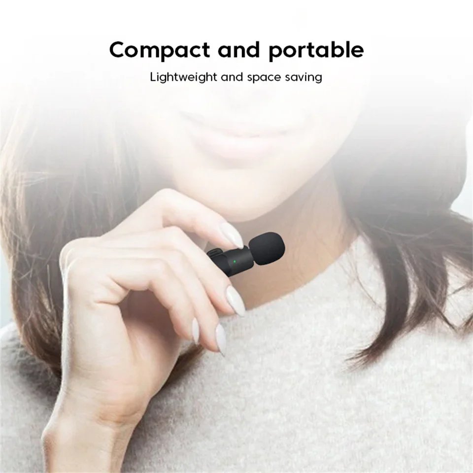 K9 Bluetooth wireless microphone portable, audio, video, static, suitable for iPhone outdoor live streaming gaming phone Type-c