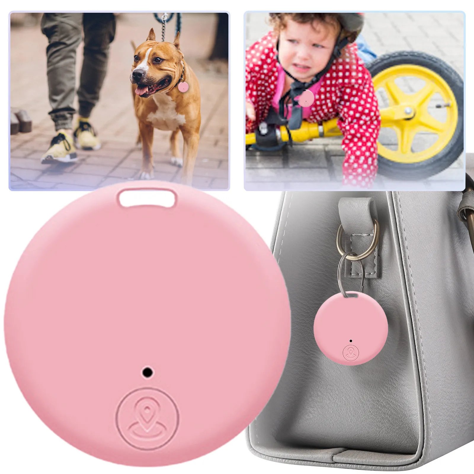 Mini GPS Mobile Bluetooth 5.0 Tracker Anti-Lost Device Round Anti-Lost Device Pet Kids Bag Wallet Tracking Smart Finder Locator