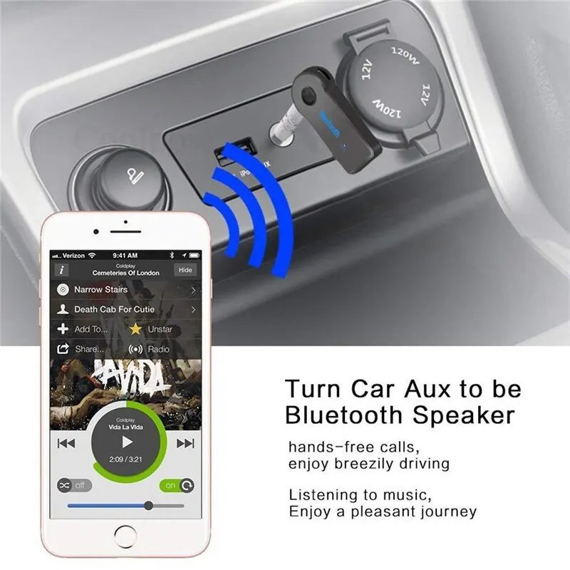 Aux Car Bluetooth 5.0 Receiver 3.5mm 3.5 AUX Jack Stereo Music Audio Car Transmitter Speaker Amplifier Wireless Adapter with Mic