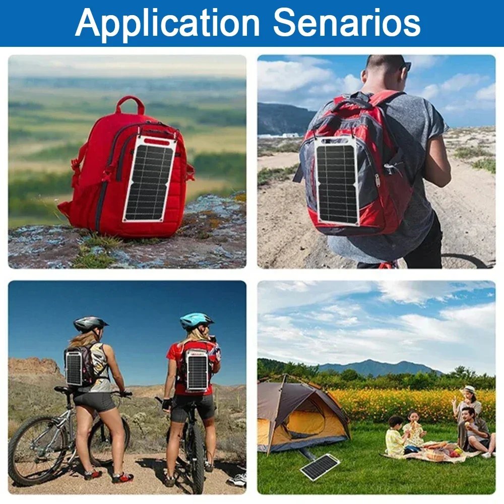 35W Sunpower Portable Solar Panel 5V Solar Plate WithUSB Safe Stabilize Charger ForPower Bank Phone Outdoor Camping Home RV Gift