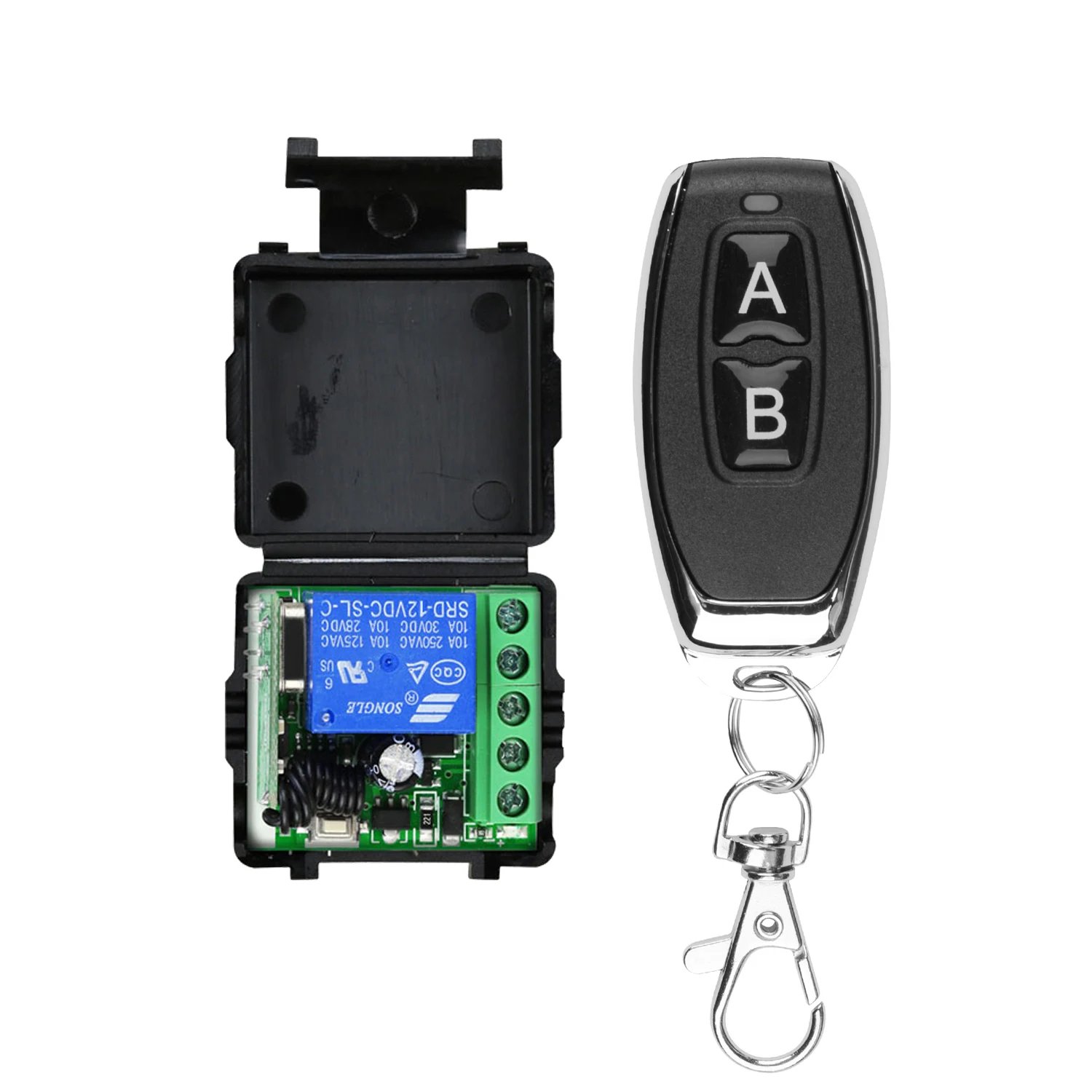 433Mhz Remote Control Wireless Switch DC 12V 1CH RF 10A Relay Receiver and 2CH Transmitter For Door Electromagnetic Lock 433Mhz Remote Control Wireless Switch DC 12V 1CH RF 10A Relay Receiver and 2CH Transmitter For Door Electromagnetic Lock