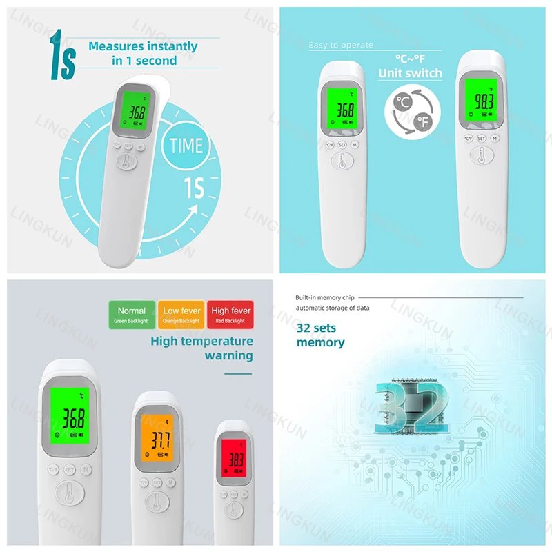 Medical Digital Infrared Thermometer Quick Temperature Measurement Medical Handheld Body Forehead Non-contact Thermometer