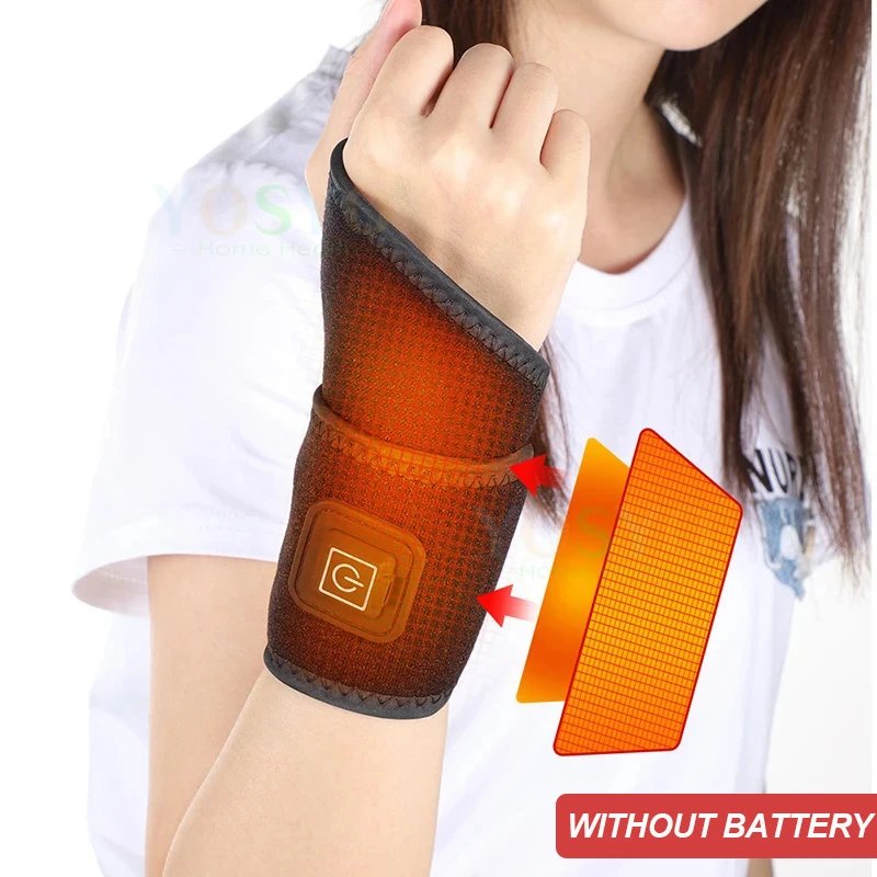 Electrically Heated Wrist Support sleeve Adjustable Wrist guard Breathable Black Strap Sports and Hand Joint Protection Tool