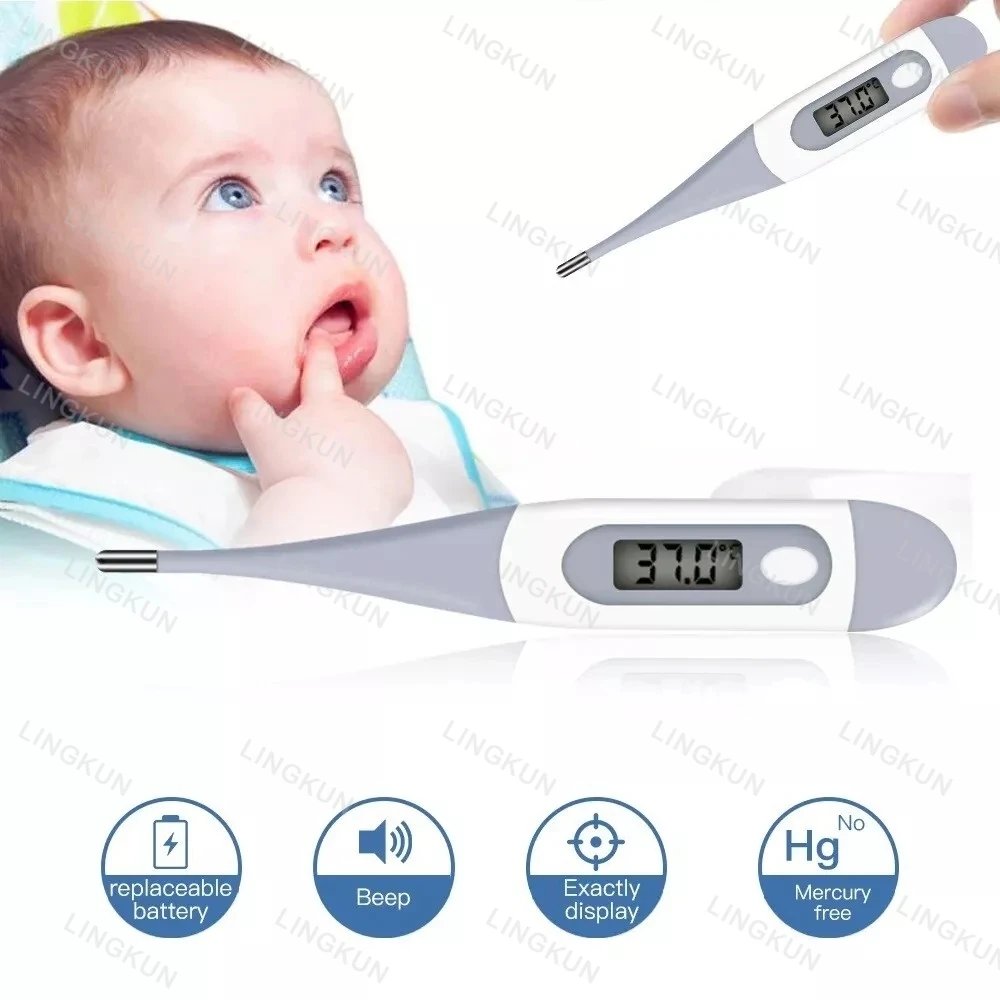 Pulse Oximeter Finger Clip Pulse Thermometer Electronic Soft Head Oral Armpit Temperature Measurement Household Adults Children