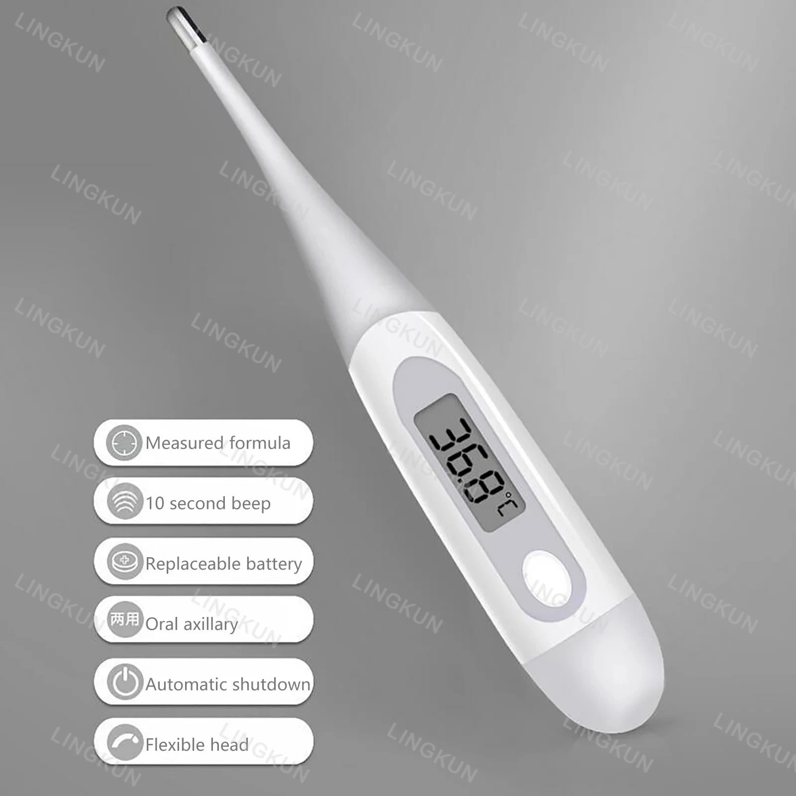 Pulse Oximeter Finger Clip Pulse Thermometer Electronic Soft Head Oral Armpit Temperature Measurement Household Adults Children