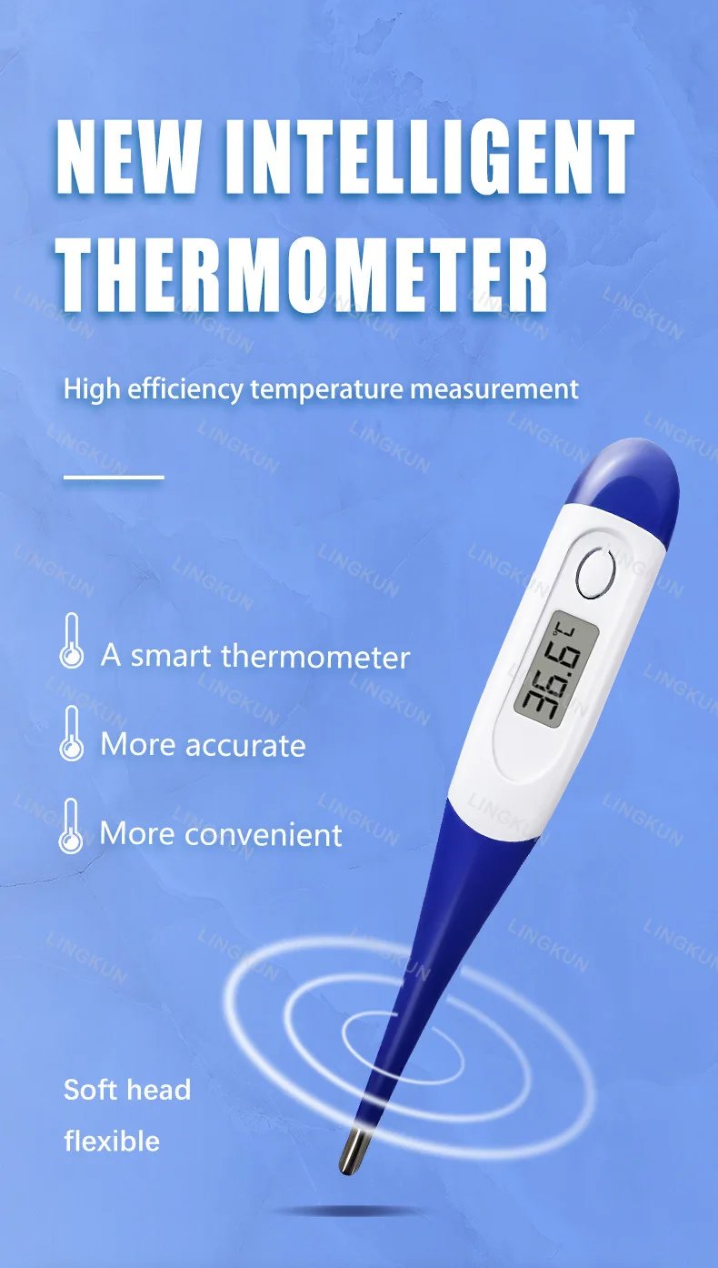 Pulse Oximeter Finger Clip Pulse Thermometer Electronic Soft Head Oral Armpit Temperature Measurement Household Adults Children