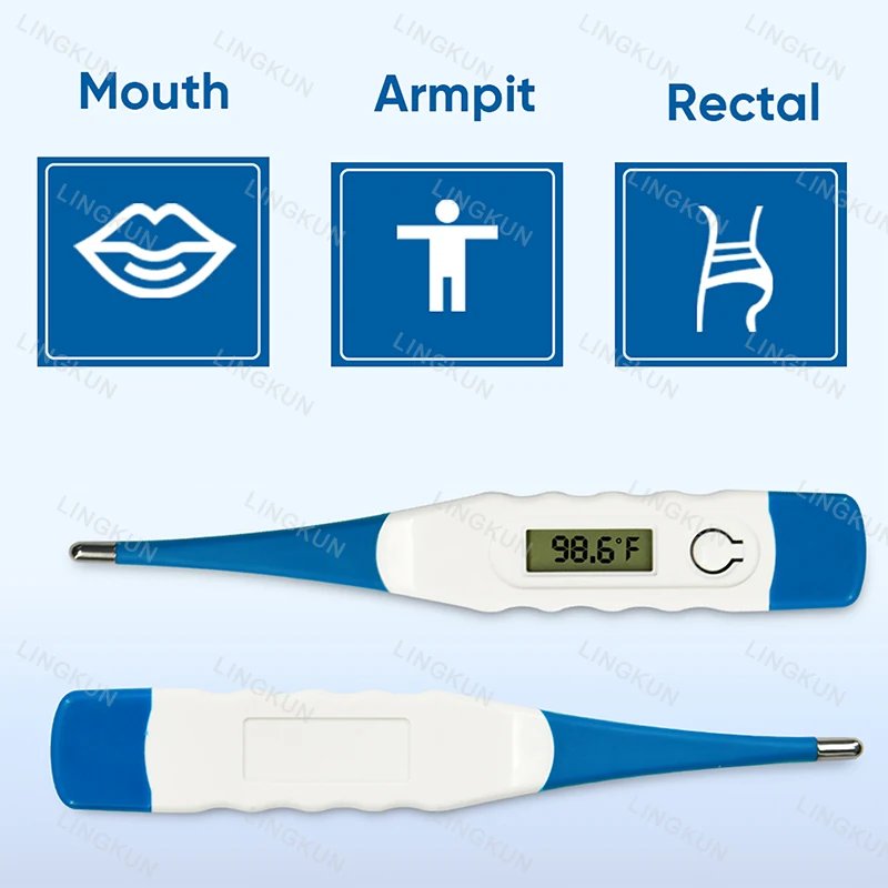 Pulse Oximeter Finger Clip Pulse Thermometer Electronic Soft Head Oral Armpit Temperature Measurement Household Adults Children