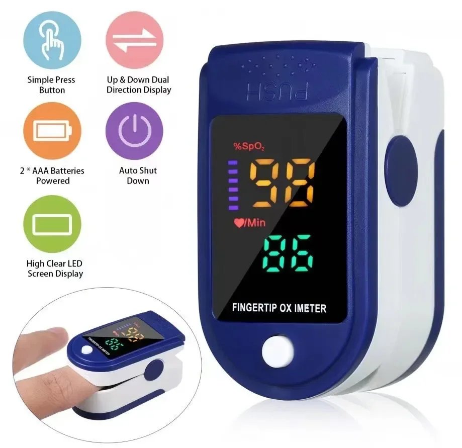 Pulse Oximeter Finger Clip Pulse Thermometer Electronic Soft Head Oral Armpit Temperature Measurement Household Adults Children