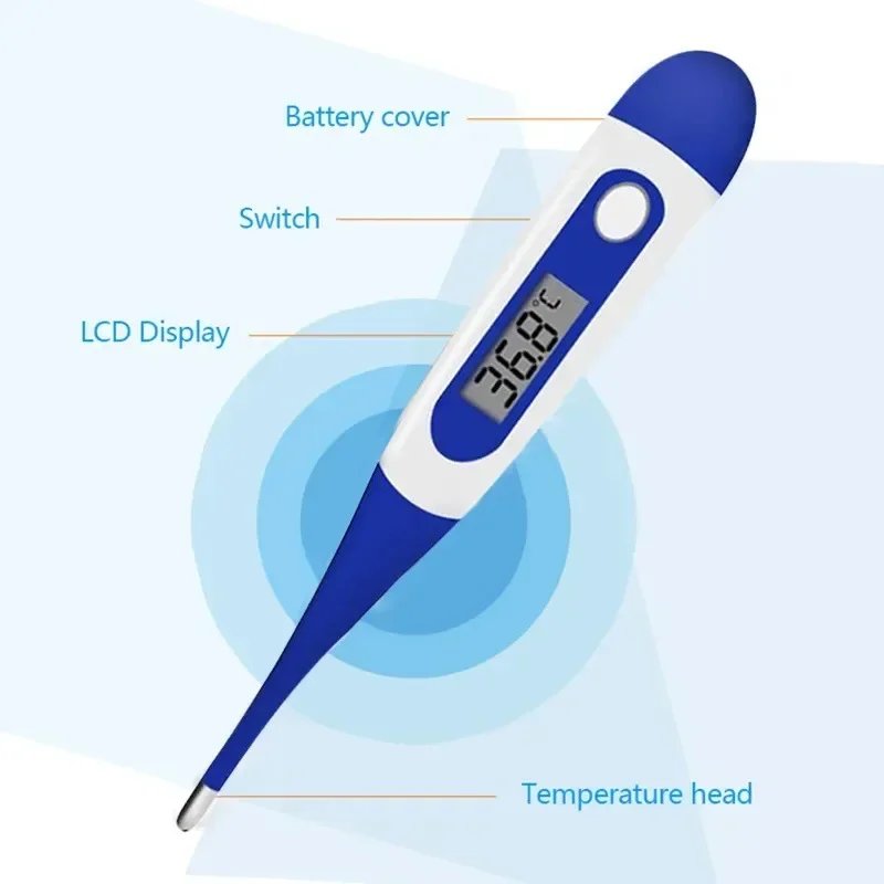 Pulse Oximeter Finger Clip Pulse Thermometer Electronic Soft Head Oral Armpit Temperature Measurement Household Adults Children