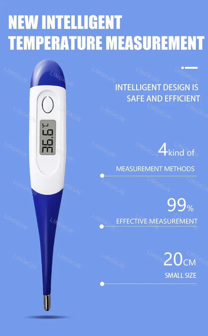 Pulse Oximeter Finger Clip Pulse Thermometer Electronic Soft Head Oral Armpit Temperature Measurement Household Adults Children