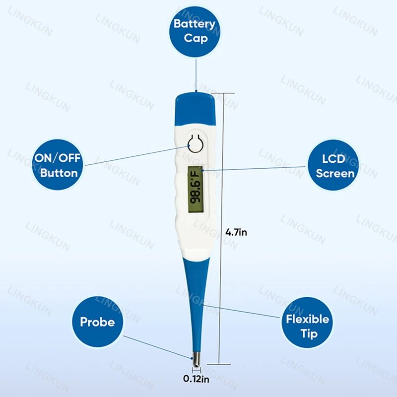 Pulse Oximeter Finger Clip Pulse Thermometer Electronic Soft Head Oral Armpit Temperature Measurement Household Adults Children