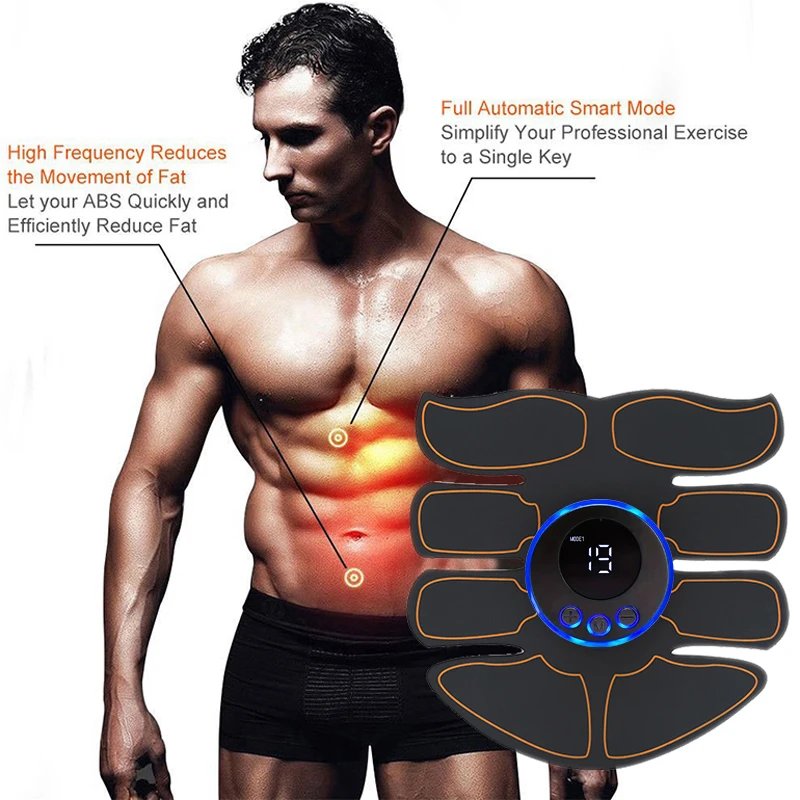 Abdominal Muscle Massager Fitness ABS Arm Training Patches Muscle Exercise Instrument USB Charging Home Men