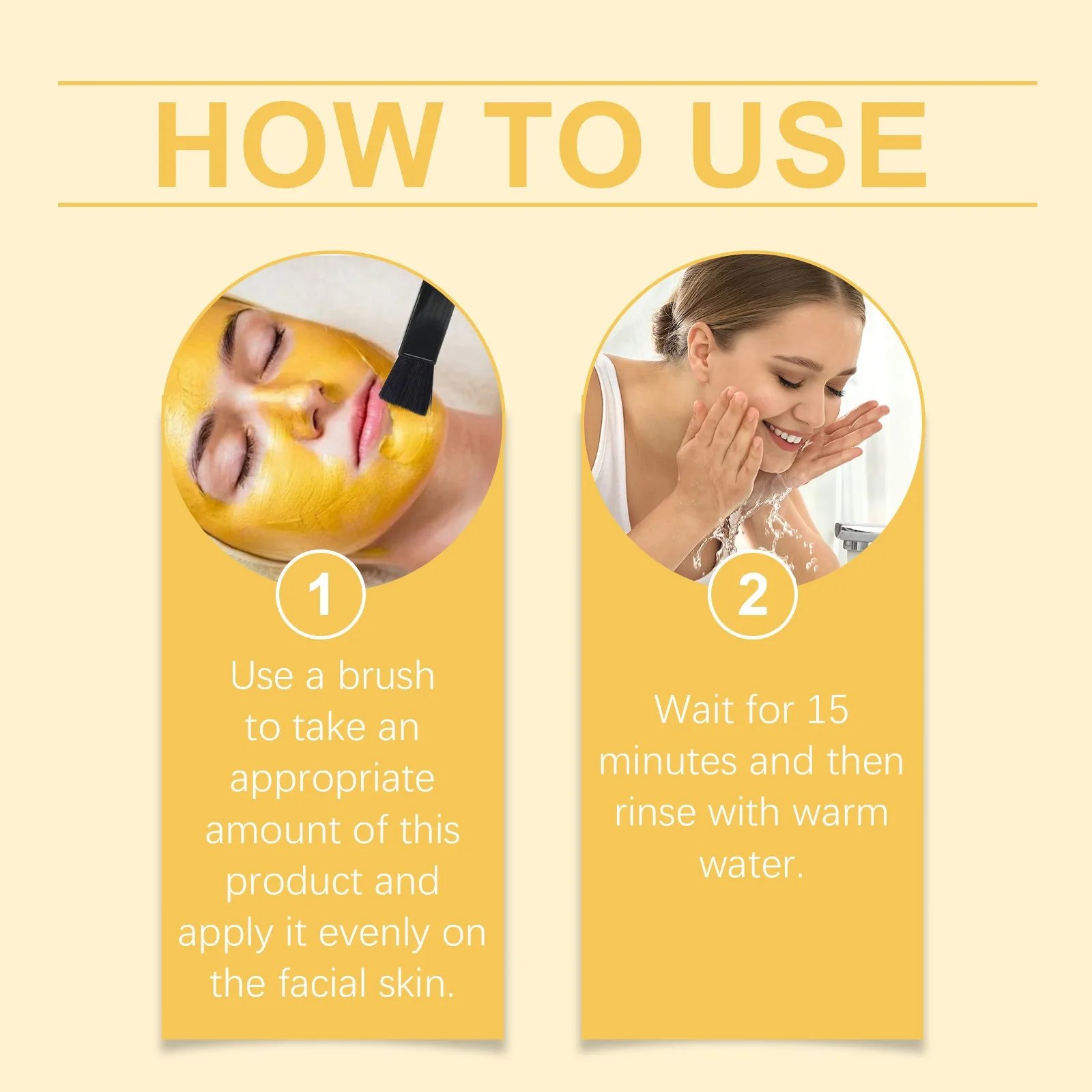 Vitamin C Exfoliating facial mask Turmeric Exfoliating facial mask Improve Pore Deep Cleaning facial mask   Apply facial mask
