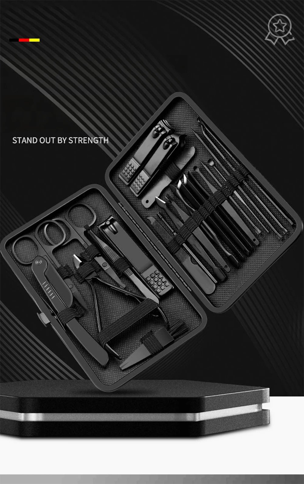 Manicure Nail Clippers Pedicure Set - Stainless Steel Manicure, Professional Grooming Kit, Nail Care Tools with Luxurious Travel