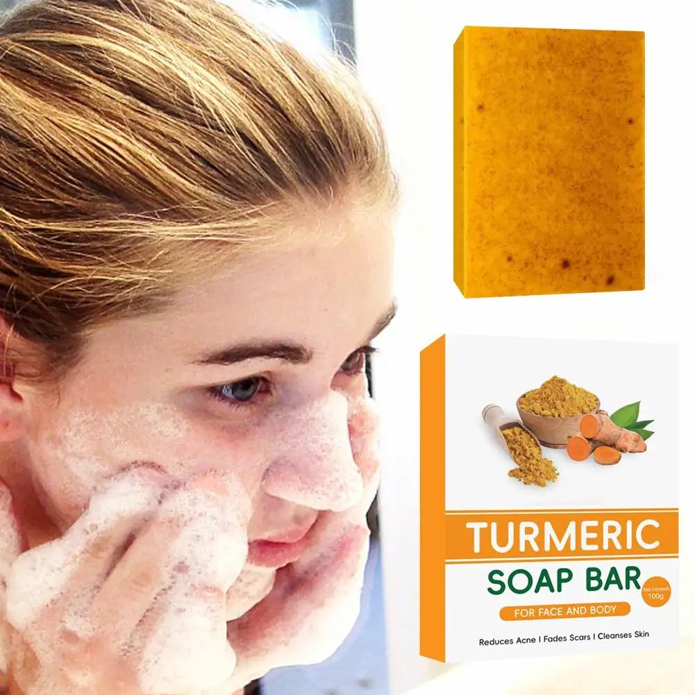 Turmeric Soap Face Cleansing Anti Acne Whitening Skin Lightening Face Remove Pimples Lightening Ginger Handmade Soap