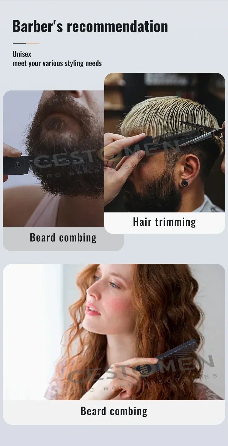 New 2 in 1 Pocket Folding Combs Plastic Wide Tooth Oil Head Comb Beard Combing Barber Hair Clipper Comb Salon Hair Styling Tools