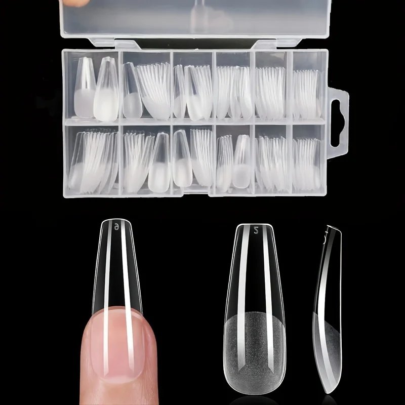 120Pcs Full Cover Press On Nail Tips Stiletto Almond Square Coffin French False Fake Soak Off Gel Nail Extension Tips Capsule