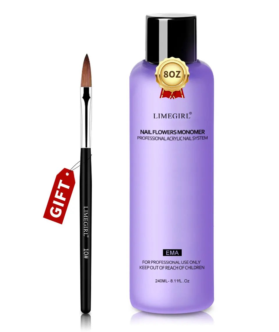 Limegirl Large Capacity Nail Acrylic Liquid Monomer Crystal 40/70/120/240ml for Nails Art DIY Acrylic Powder Liquid Manicure