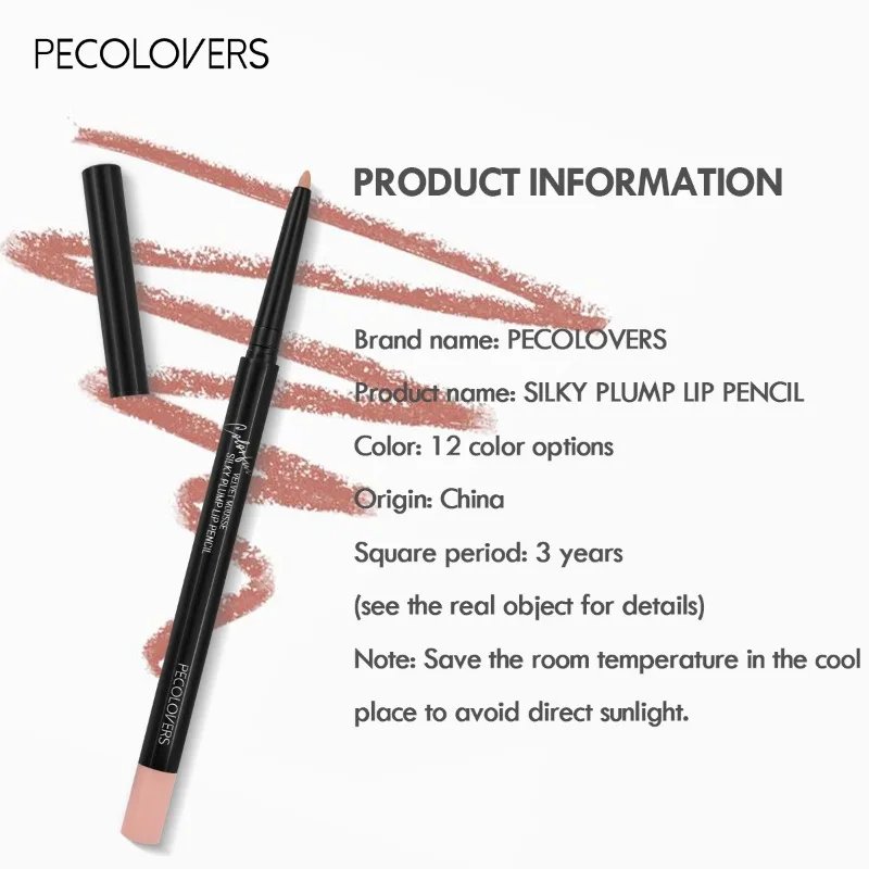 Waterproof Matte Lipliner Pencil Red Contour Tint Lipstick Long Lasting Non-stick Cup Moisturising Lips Makeup 12 Colors Waterproof Matte Lipliner Pencil Red Contour Tint Lipstick Long Lasting Non-stick Cup Moisturising Lips Makeup 12 Colors