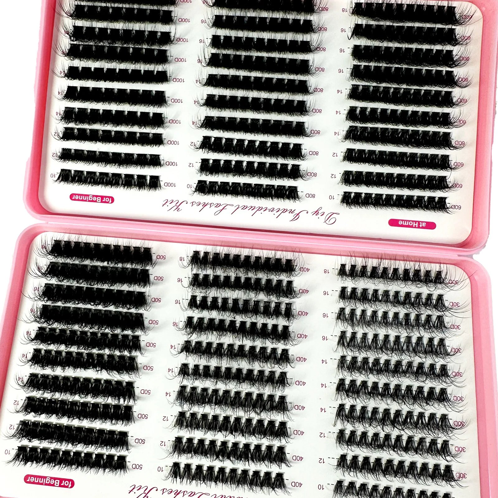 570/640pcs Individul Claster Eyeash Thick & Fluffy Extension 30D/100D Mix Length DIY Cluster Lashes
