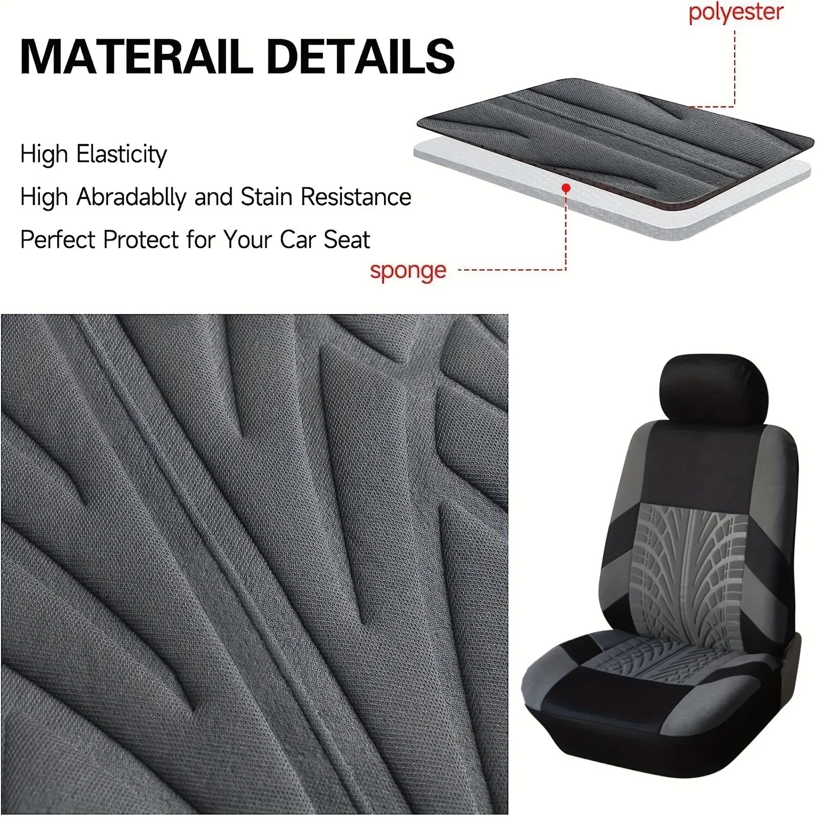 Car Seat Covers Full Set Front Split Rear Bench For Car Universal Cloth SUV Sedan Van Automotive Interior Covers