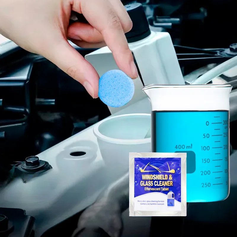 &zwnj;All-Season Windshield Washer Effervescent Tablet (Solid Concentrate) Shellac-Free Formula
