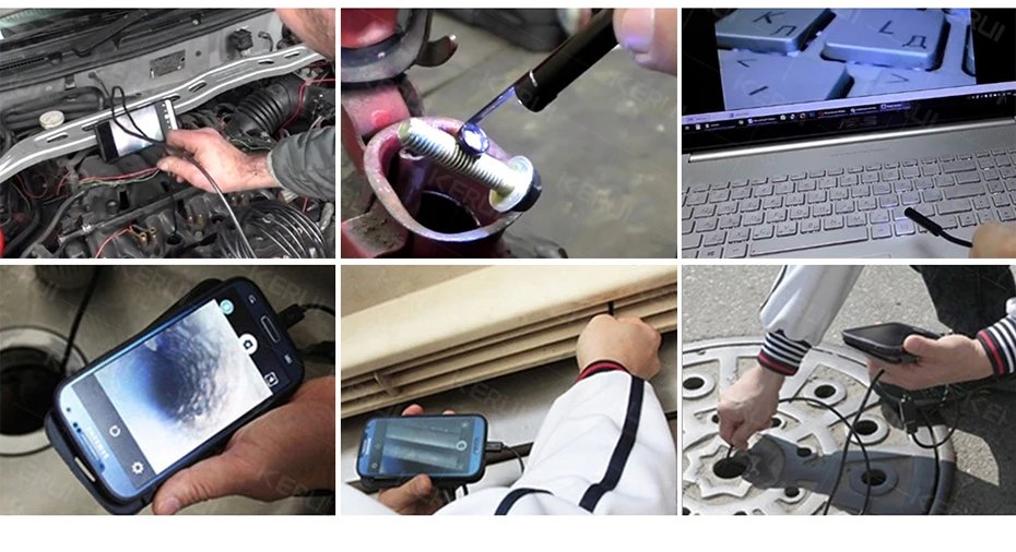 KERUI Android Endoscope Camera 2 IN1 Micro USB Type C Borescope Mini Camera Waterproof LED Car Inspection For HUAWEI XIAOMI PC