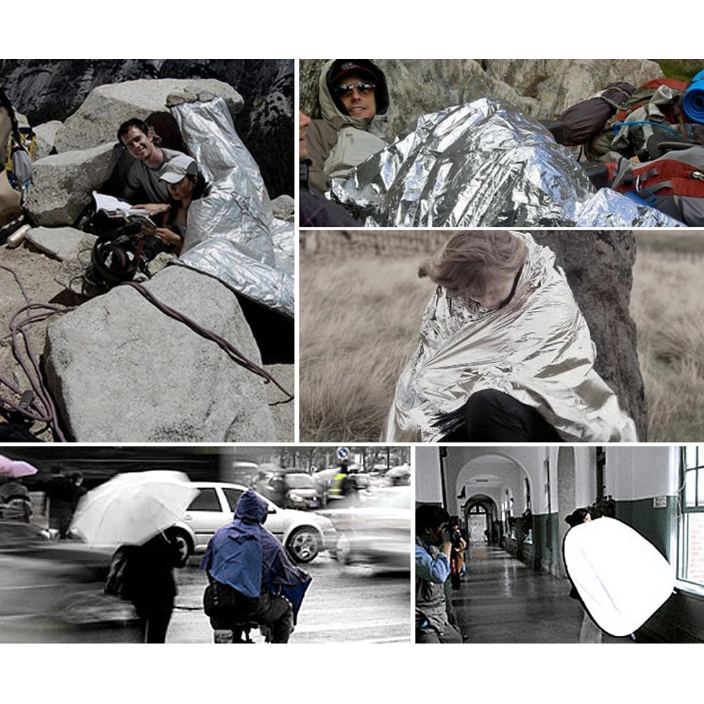 1-10PCS Emergency Blanket Outdoor Survive First Aid Military Rescue Kit Windproof Waterproof Foil Thermal Blanket for Camping