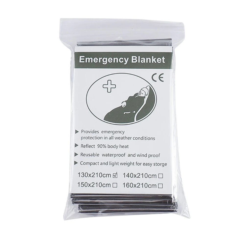 1-10PCS Emergency Blanket Outdoor Survive First Aid Military Rescue Kit Windproof Waterproof Foil Thermal Blanket for Camping