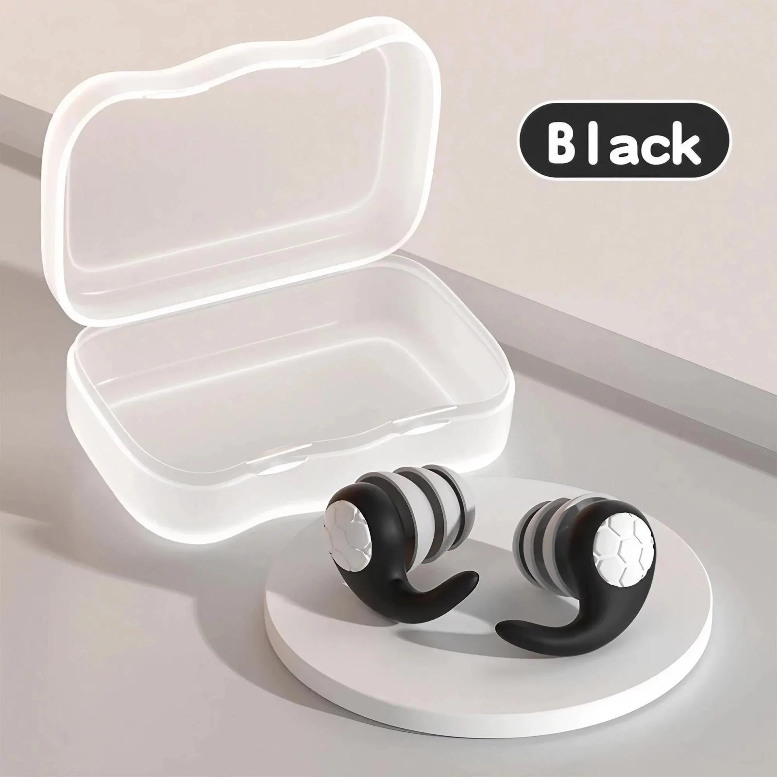 1 Pair of Soft Silicone Earplugs with Noise Cancellation, Waterproof, Comfortable To Wear, Suitable for Sleeping and Swimming