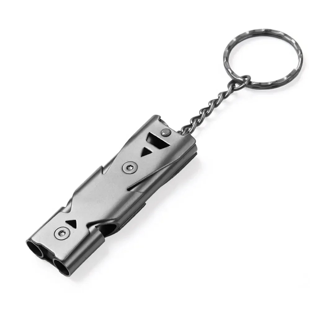 Double Pipe Whistle Pendant Keychain High Decibel Portable Outdoor Survival Emergency Camping Tool Multifunction 1PC