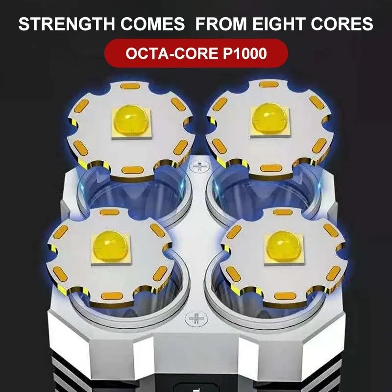 High Power LED Flashlights Camping Torch With 4 Lamp Beads And COB Side Light Rechargeable Portable Hand Lantern 4 Lighting Mode High Power LED Flashlights Camping Torch With 4 Lamp Beads And COB Side Light Rechargeable Portable Hand Lantern 4 Lighting Mode