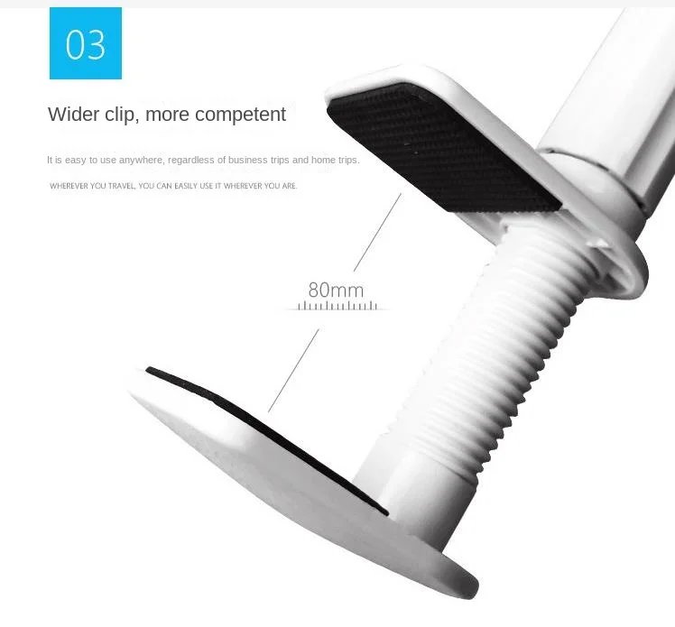 Flexible 360 Clip Desktop Mount Bracket Phone Stand Universal Phone Holder Long Arm Cell Phone Support for Bedroom KitchenParlor