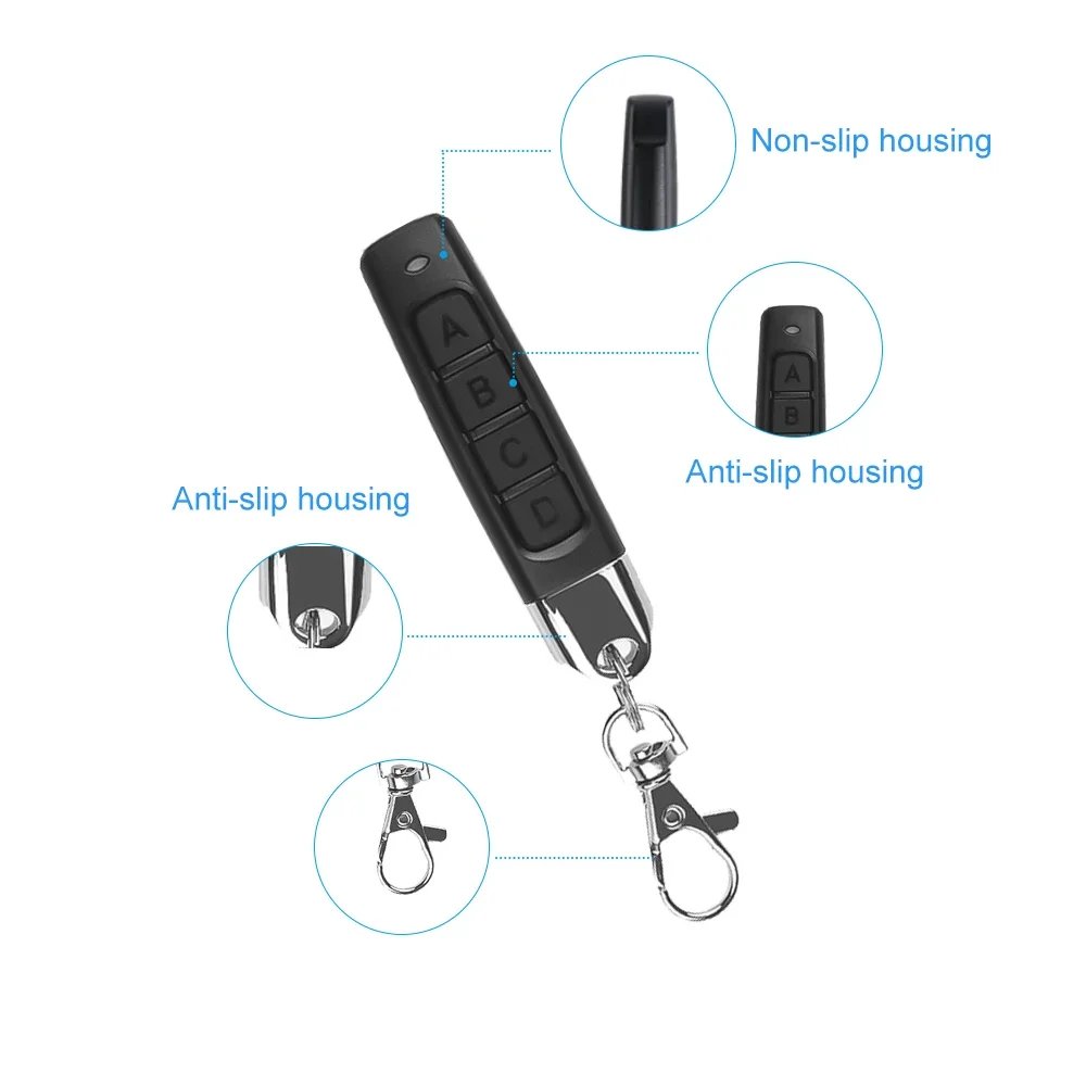 433MHz Auto Copy Remote Control Electric Garage Door Opener Remote Controller Duplicator Clone Cloning Code Transmitter
