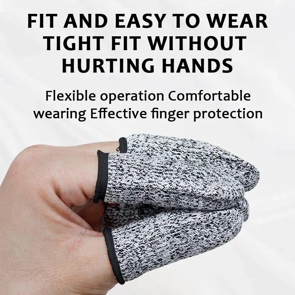 10Pcs Anti-Cut Finger Cover Finger Protector Sleeve Level 5 High-Strength Safety Flexible Anti Cut Fingertip Gloves Kitchen Tool 10Pcs Anti-Cut Finger Cover Finger Protector Sleeve Level 5 High-Strength Safety Flexible Anti Cut Fingertip Gloves Kitchen Tool