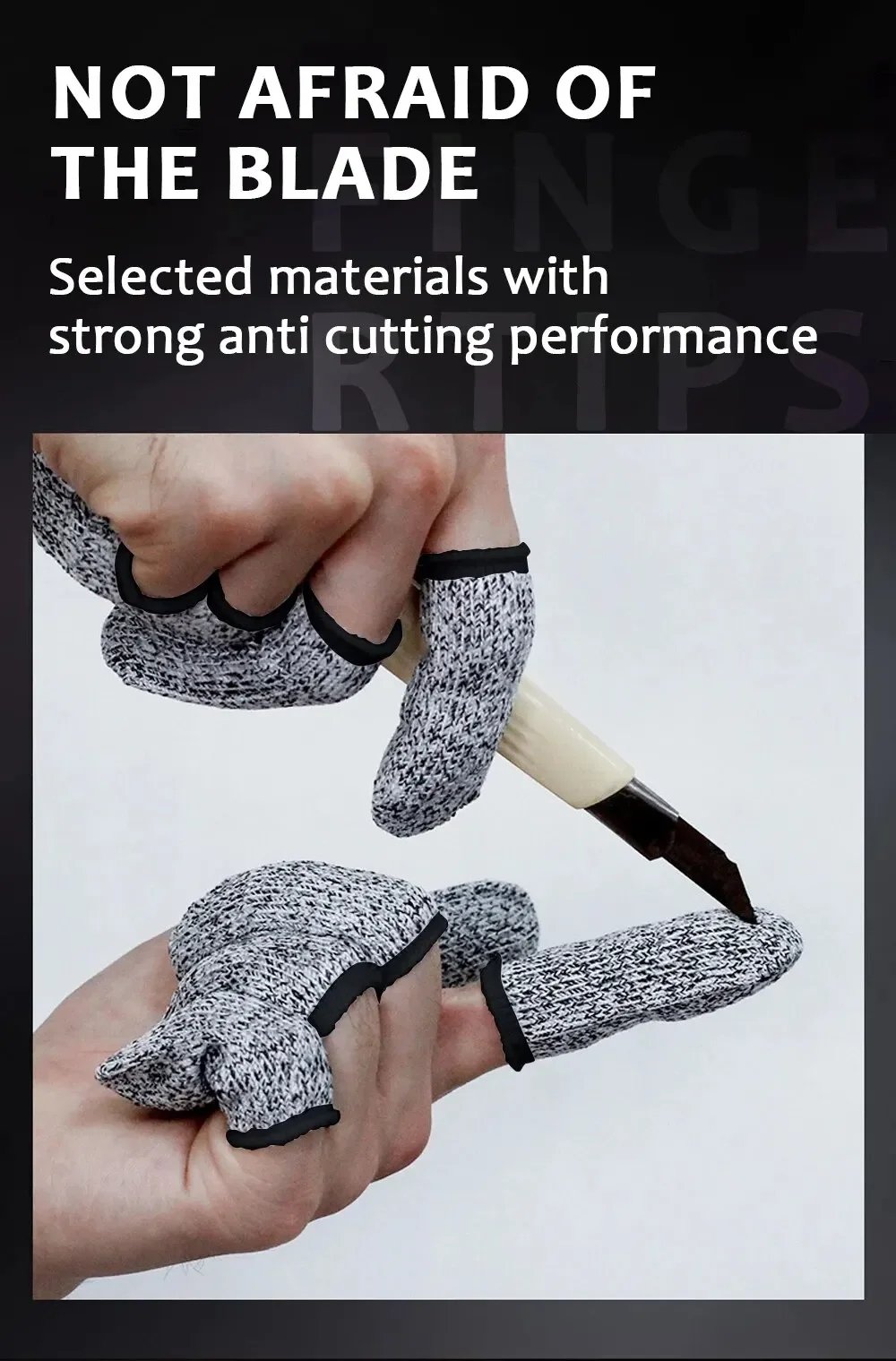 10Pcs Anti-Cut Finger Cover Finger Protector Sleeve Level 5 High-Strength Safety Flexible Anti Cut Fingertip Gloves Kitchen Tool